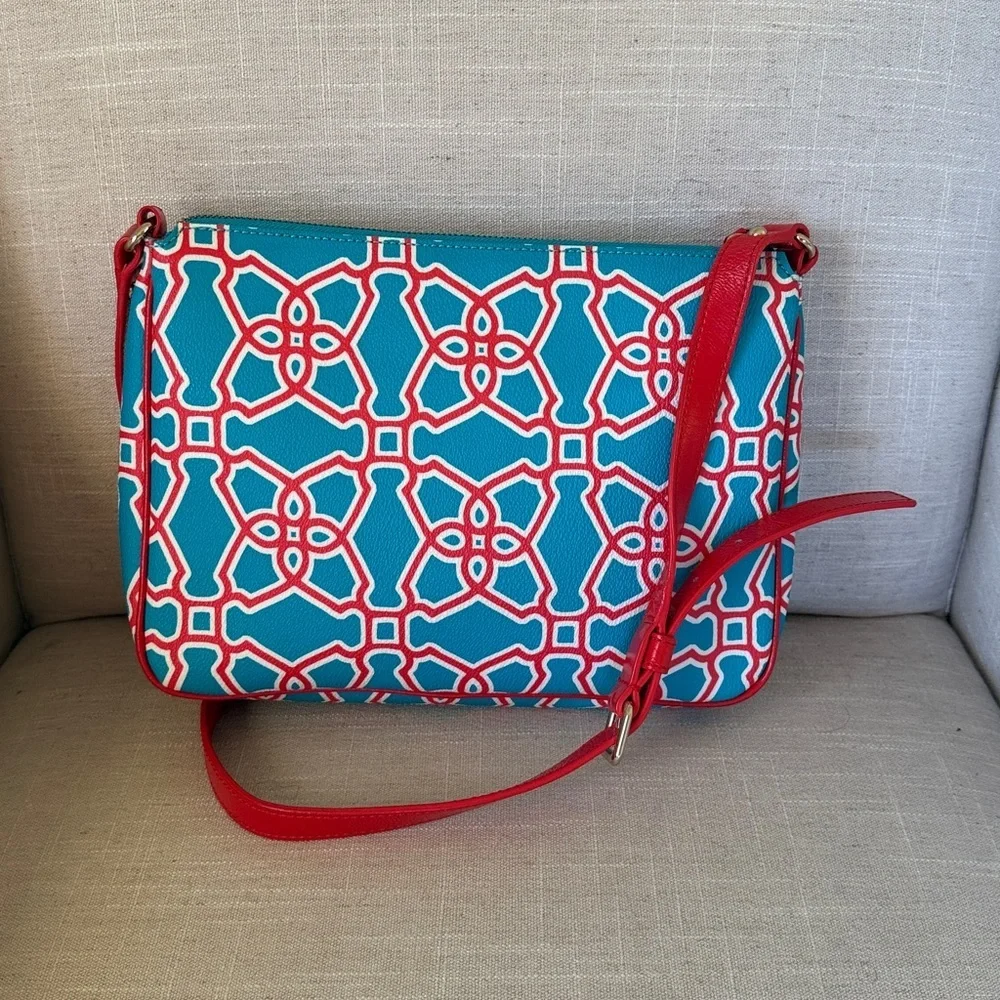Kate Spade Imani Moroccan Leather bag Crossbody Women's Multicolored Red Blue